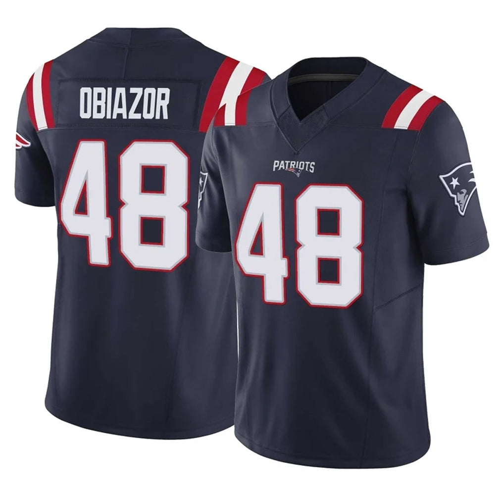 NE.Patriots #48 Namdi Obiazor Player Navy Limited Vapor F.U.S.E. Home Game Odoa Stitched Jerseys