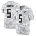 A.Falcons #5 Drake London Player Arctic Camo Salute to Service Limited Odoa Stitched Jerseys