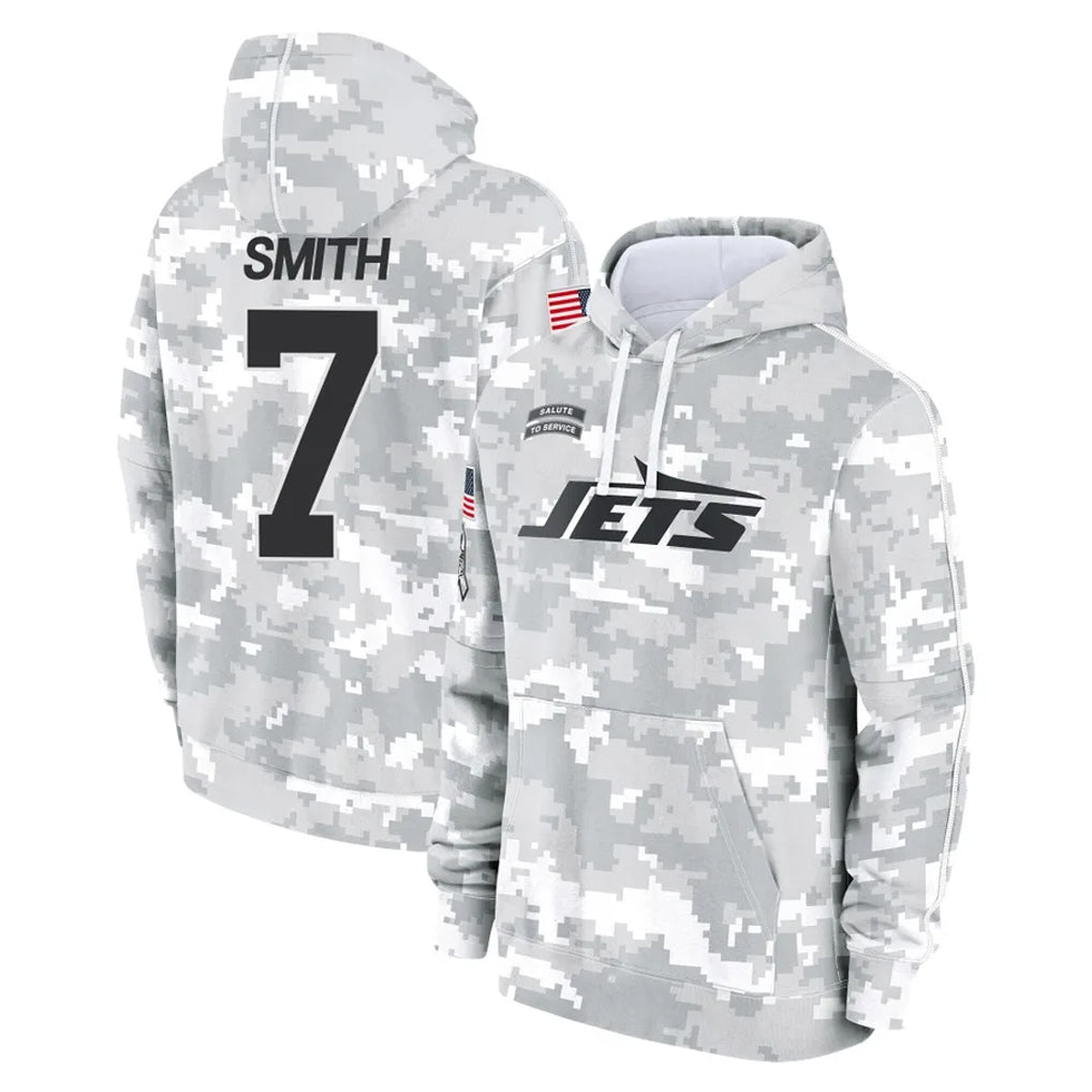 NY.Jets #7 Geno Smith Player Arctic Camo Salute to Service Pullover Hoodies Limited Game Odoa Stitched Jerseys
