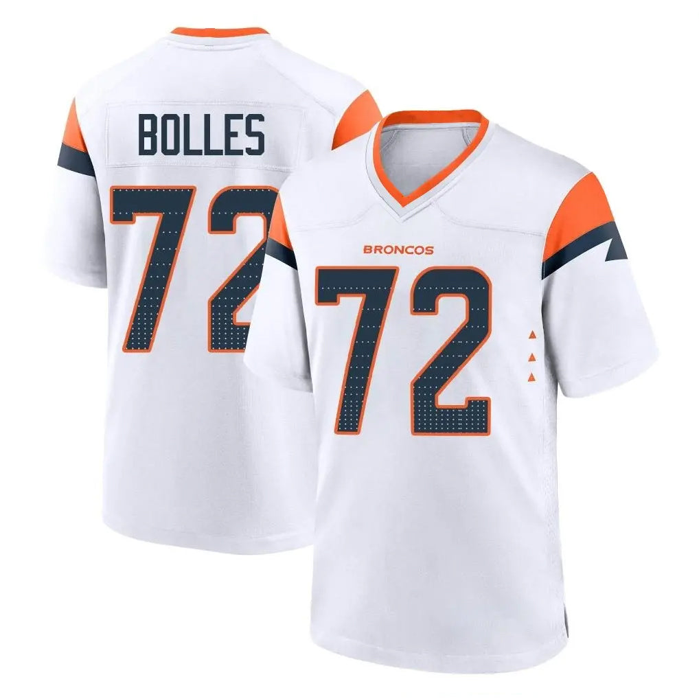 D.Broncos #72 Garett Bolles Player White Home Game Odoa Stitched Jerseys