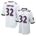 B.Ravens #32 Trenton Simpson Player White Home Game Odoa Stitched Jerseys