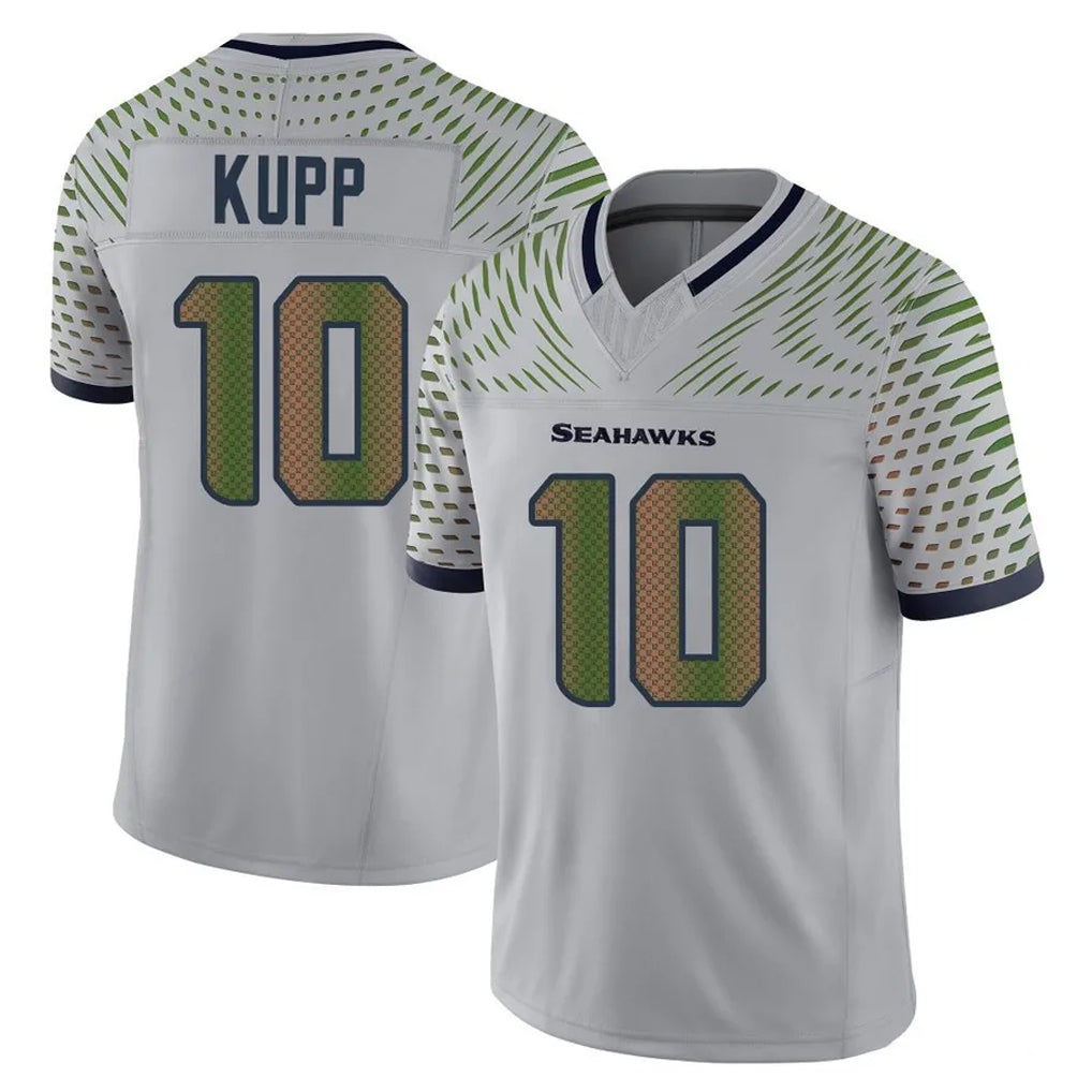 S.Seahawks #10 Cooper Kupp Player Grey Limited 2025 Rivalries Collection Home Game Odoa Stitched Jerseys