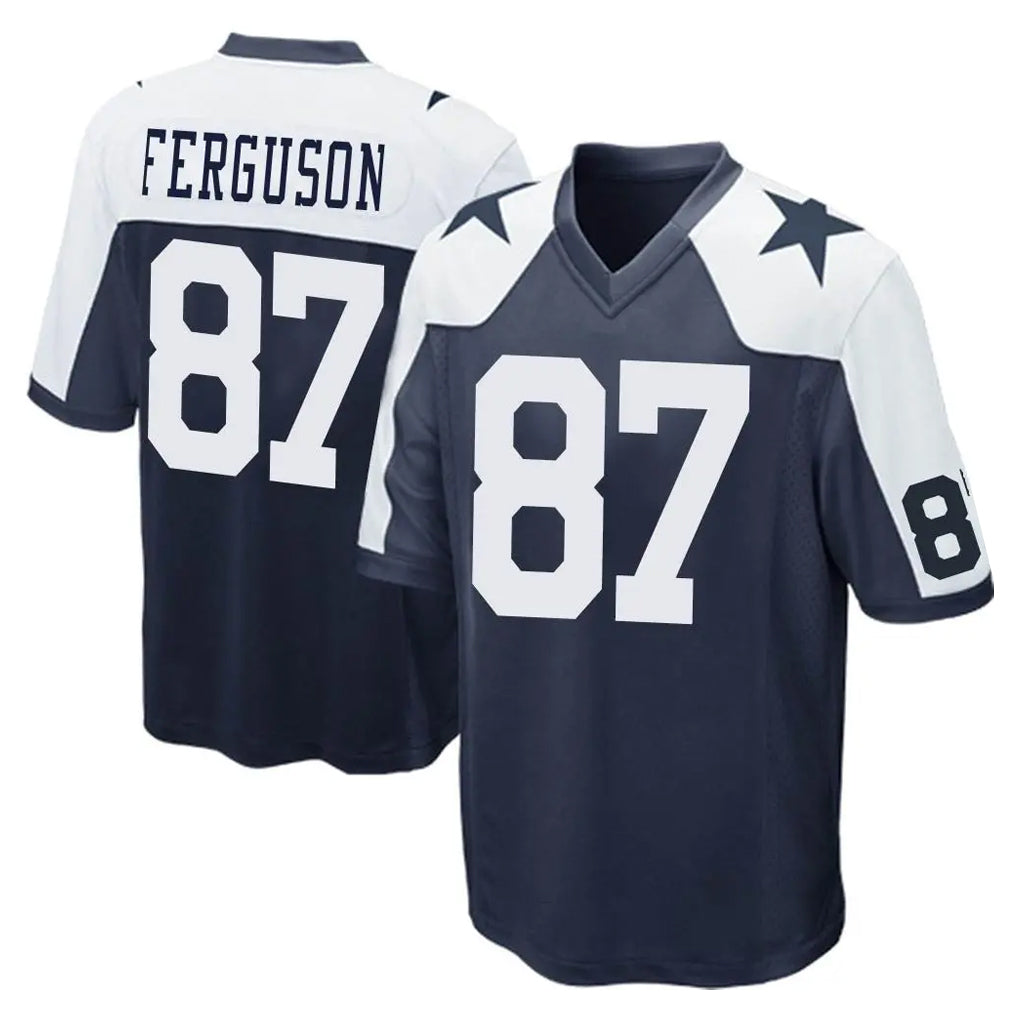 D.Cowboys #87 Jake Ferguson Player Navy-White Alternate Home Game Odoa Stitched Jerseys