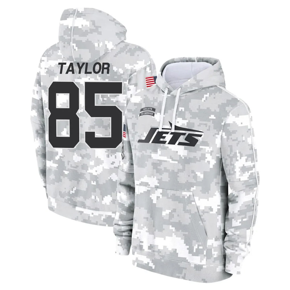 NY.Jets #85 Mason Taylor Player Arctic Camo Salute to Service Pullover Hoodies Limited Game Odoa Stitched Jerseys