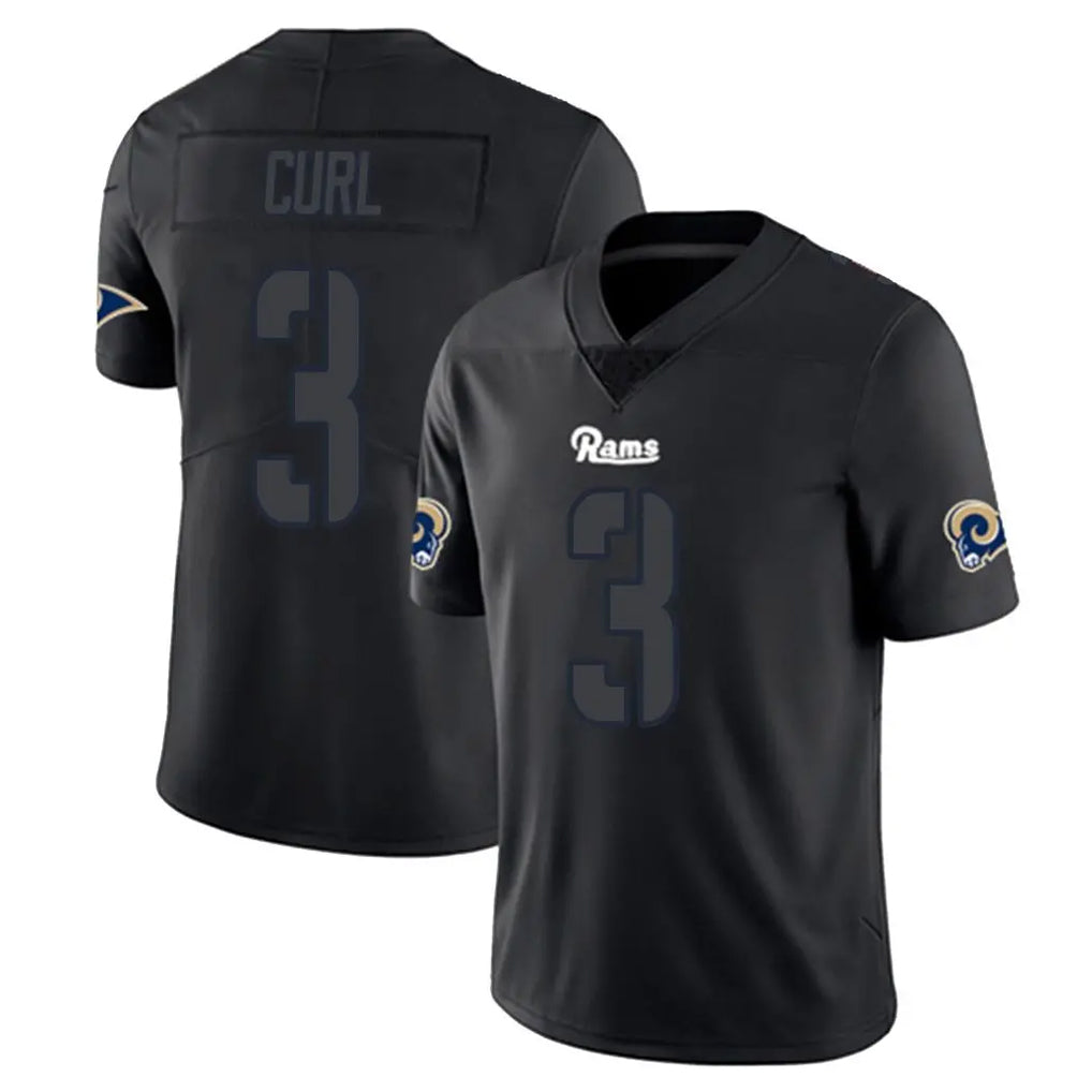 LA.Rams #3 Kam Curl Player Black Impact Limited Home Game Odoa Stitched Jerseys
