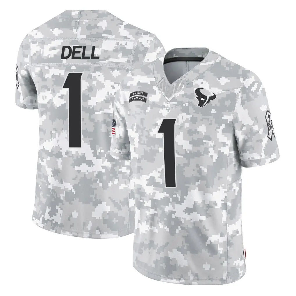 H.Texans #1 Tank Dell Player Arctic Camo Salute To Service Limited Game Odoa Stitched Jerseys