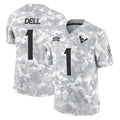 H.Texans #1 Tank Dell Player Arctic Camo Salute To Service Limited Game Odoa Stitched Jerseys