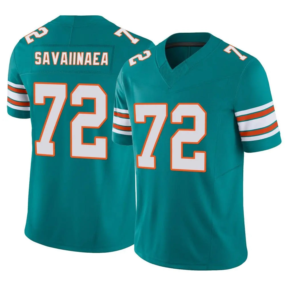 M.Dolphins #72 Jonah Savaiinaea Player Aqua Limited Alternate Vapor F.U.S.E. Home Game Odoa Stitched Jerseys