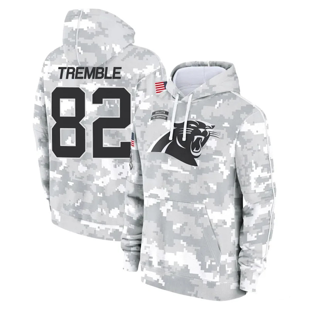 C.Panthers #82 Tommy Tremble Player Arctic Camo Salute to Service Pullover Hoodies Limited Game Odoa Stitched Jerseys
