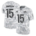 LA.Rams #15 Ty Simpson Player Arctic Camo Salute To Service Limited Game Odoa Stitched Jerseys