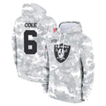 LV.Raiders #6 A.J. Cole Player Arctic Camo Salute to Service Hoodies Limited Game Odoa Stitched Jerseys