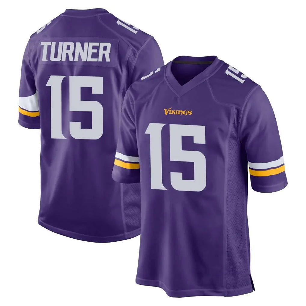 M.Vikings #15 Dallas Turner Player Purple Home Game Odoa Stitched Jerseys