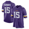 M.Vikings #15 Dallas Turner Player Purple Home Game Odoa Stitched Jerseys