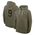 M.Dolphins #9 Joshua Uche Player Olive Salute to Service Pullover Hoodies Limited Odoa Stitched Jerseys