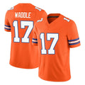 D.Broncos #17 Jaylen Waddle Player Orange Limited Alternate Vapor F.U.S.E. Throwback Game Odoa Stitched Jerseys