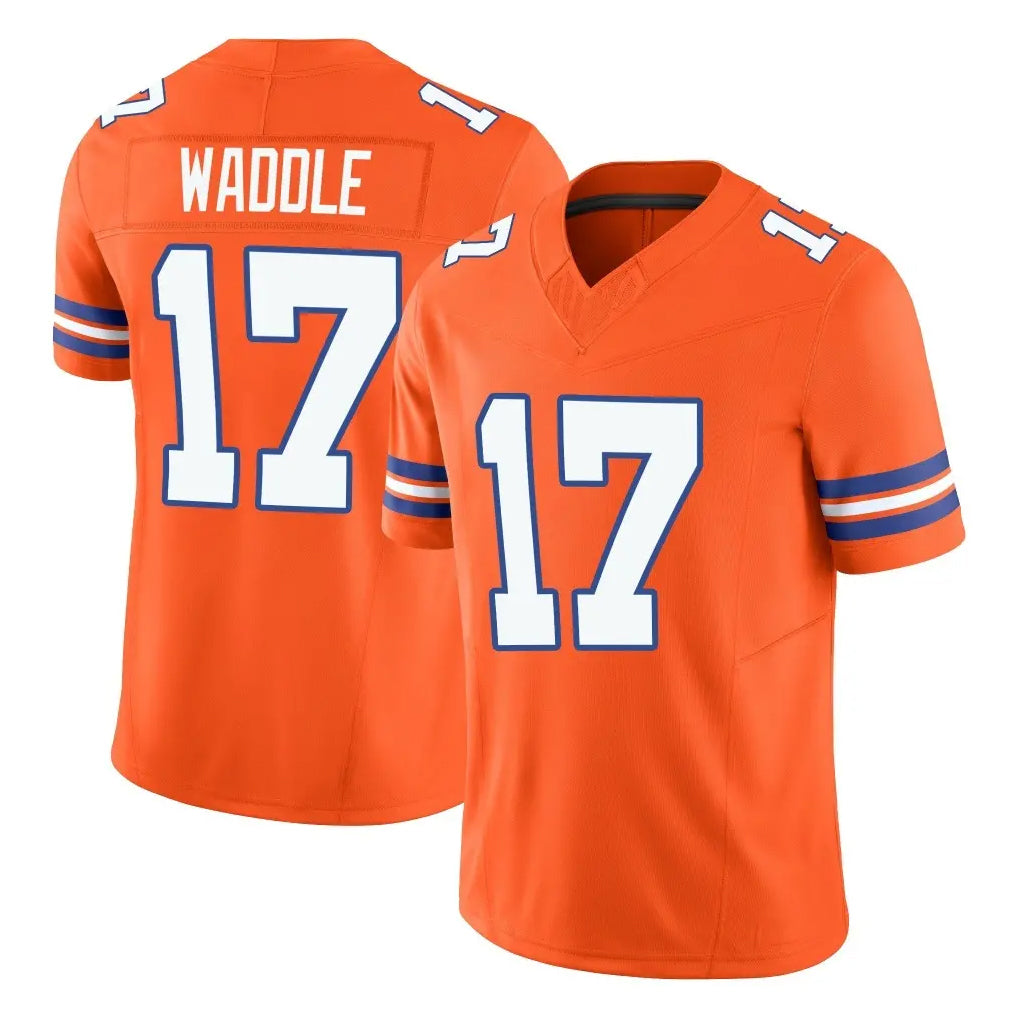 D.Broncos #17 Jaylen Waddle Player Orange Limited Alternate Vapor F.U.S.E. Throwback Game Odoa Stitched Jerseys