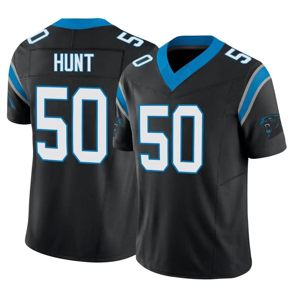 C.Panthers #50 Robert Hunt Player Black Vapor F.U.S.E. Limited Home Game Odoa Stitched Jerseys