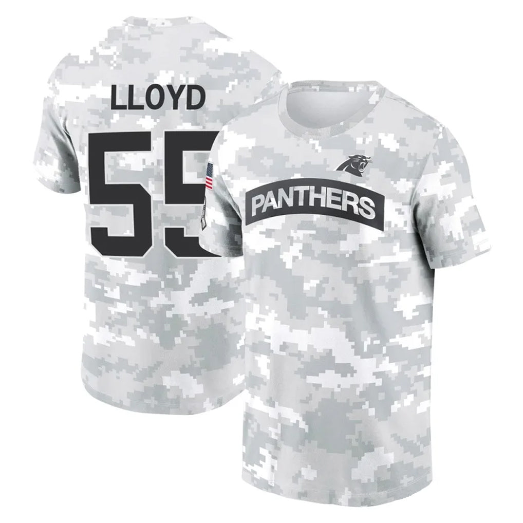 C.Panthers #55 Devin Lloyd Player Arctic Camo Salute to Service T-Shirt Hoodies Odoa Stitched Jerseys