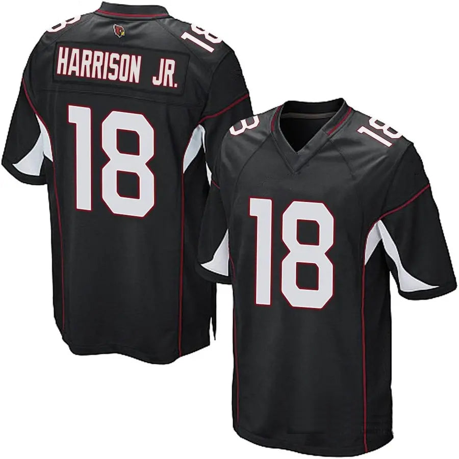 A.Cardinals #18 Marvin Harrison Jr. Player Black Game Odoa Stitched Jerseys