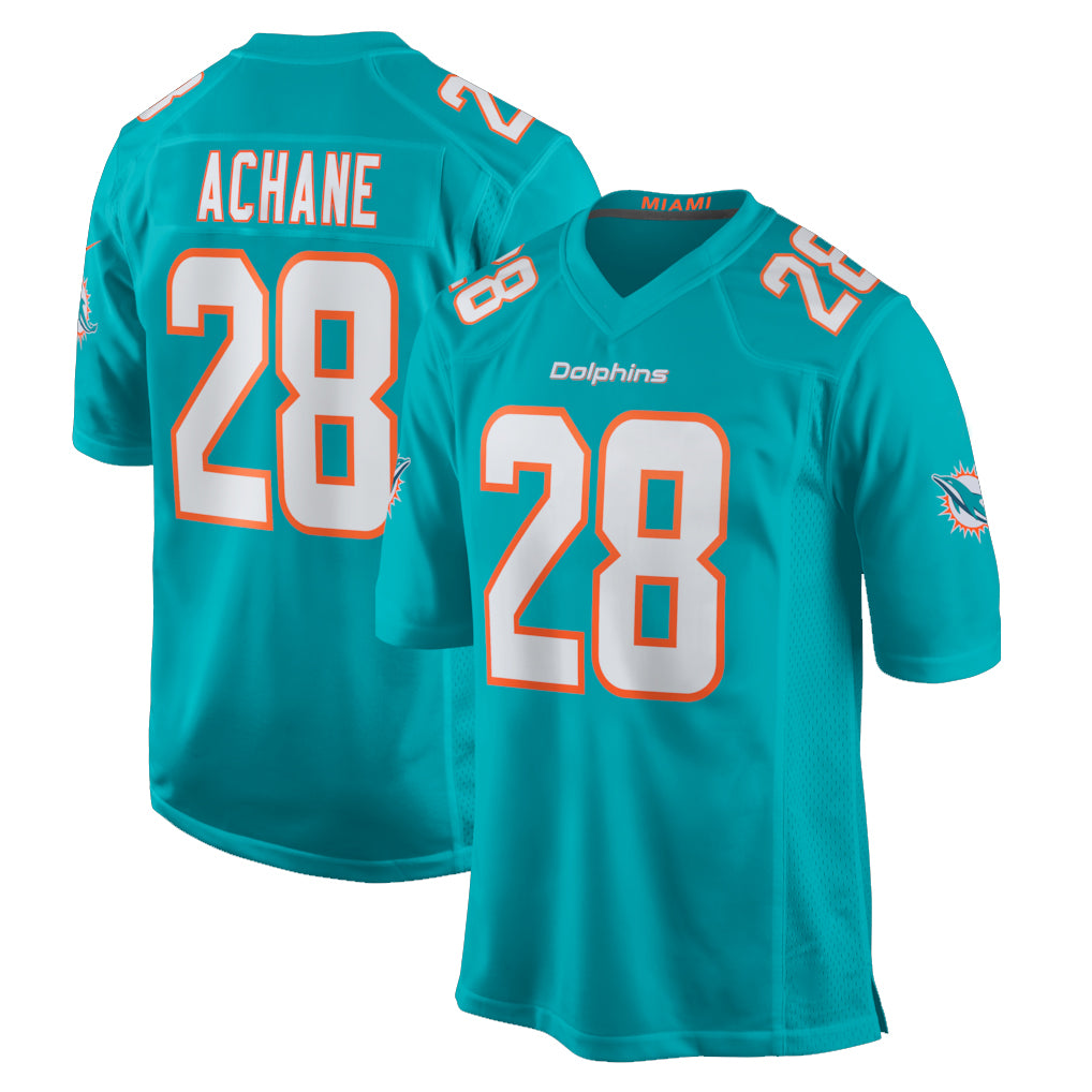 M.Dolphins #28 De'Von Achane Player Aqua Home Game Odoa Stitched Jerseys