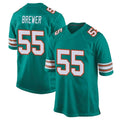 M.Dolphins #55 Aaron Brewer Player Aqua Alternate Home Game Odoa Stitched Jerseys