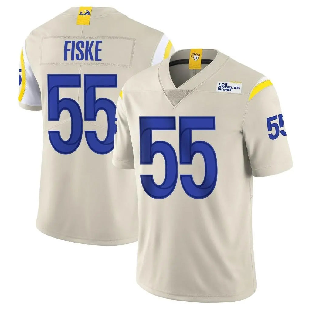 LA.Rams #55 Braden Fiske Player Bone Limited Vapor Home Game Odoa Stitched Jerseys