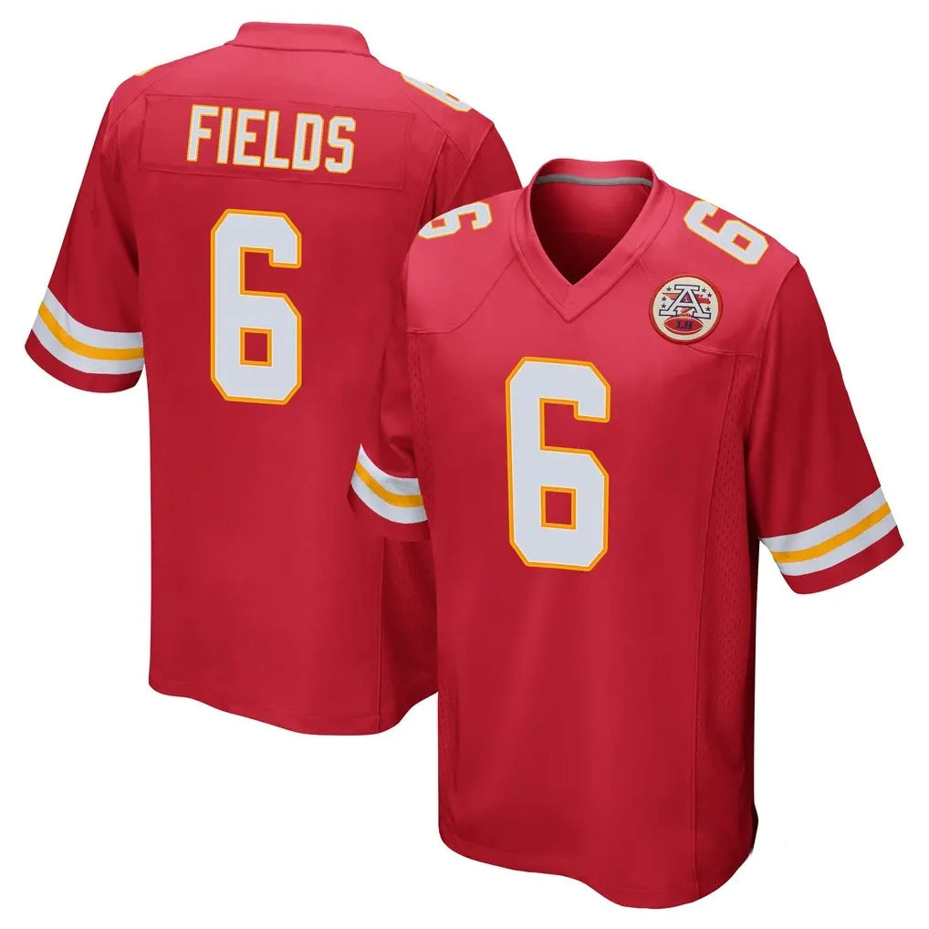KC.Chiefs #6 Justin Fields Player Red Home Game Stitched Jerseys