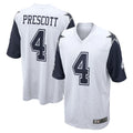 D.Cowboys #4 Dak Prescott Player White-Navy Home Game Odoa Stitched Jerseys