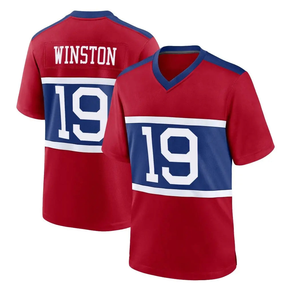 NY.Giants #19 Jameis Winston Player Red Century Home Game Odoa Stitched Jerseys