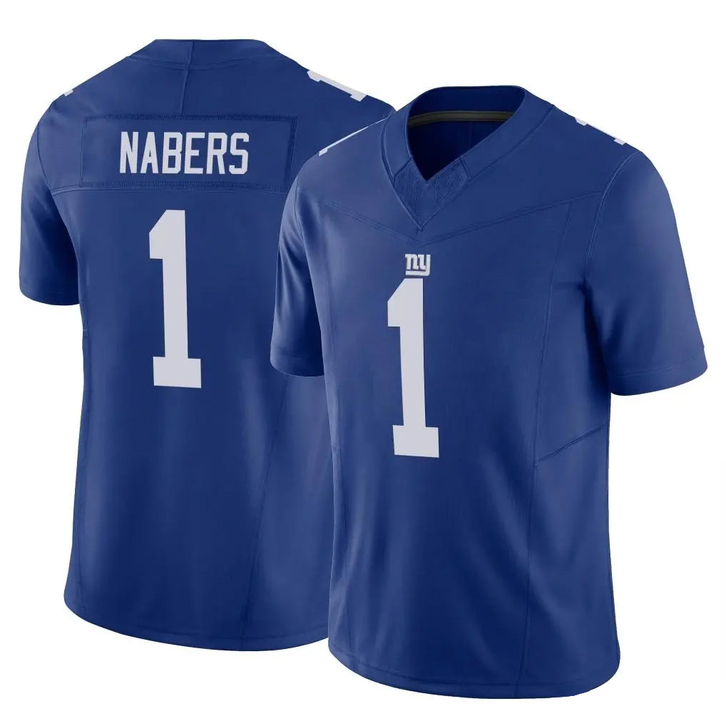 NY.Giants #1 Malik Nabers Player Royal Limited Vapor F.U.S.E. Home Game Odoa Stitched Jerseys