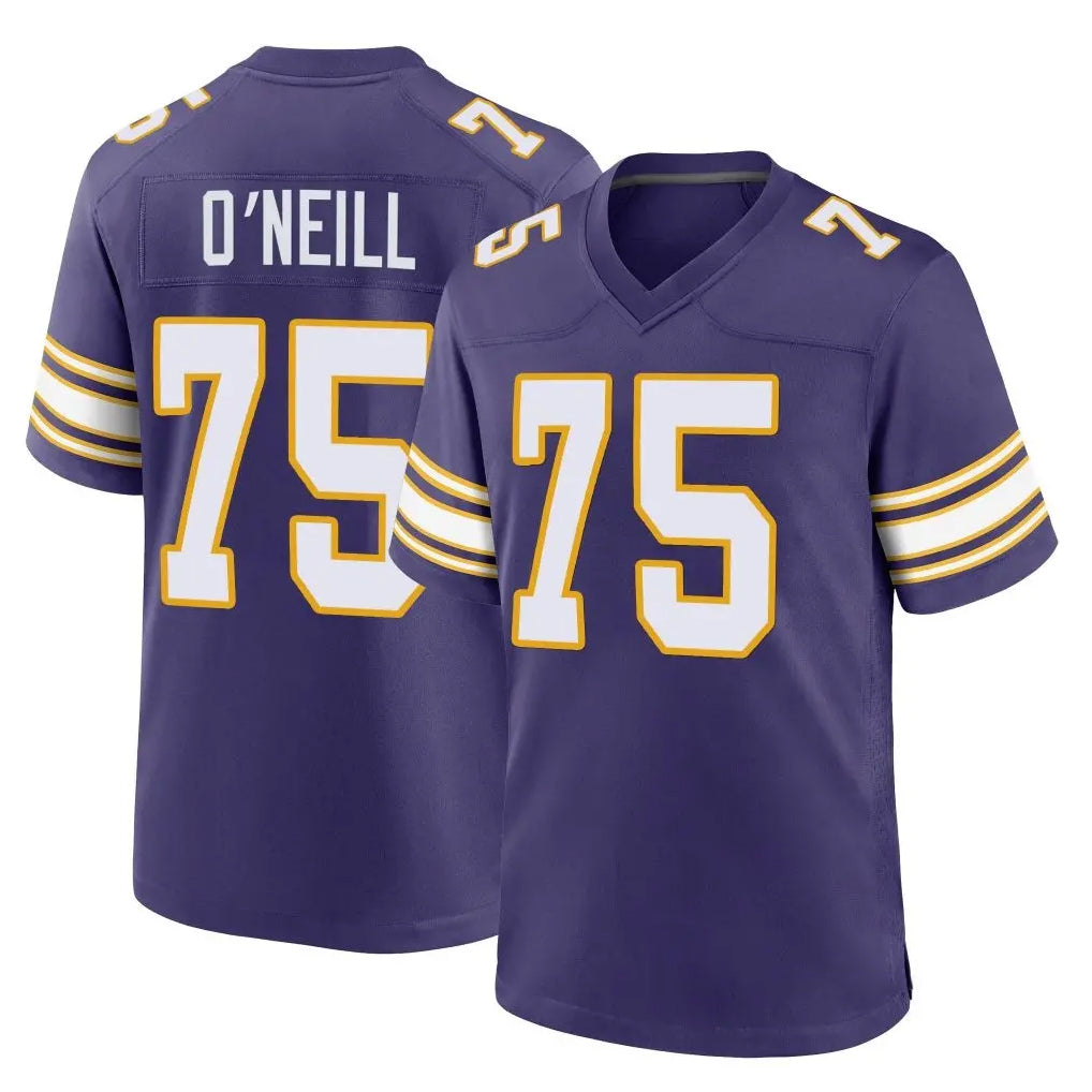 M.Vikings #75 Brian O'Neill Player Purple Classic Home Game Odoa Stitched Jerseys