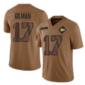 KC.Chiefs #17 Alohi Gilman Player Brown Salute To Service Limited Odoa Stitched Jerseys