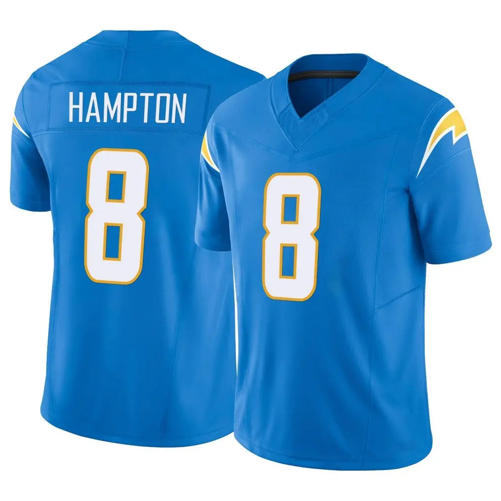 LA.Chargers #8 Omarion Hampton Player Blue Limited Vapor F.U.S.E. Home Game Odoa Stitched Jerseys