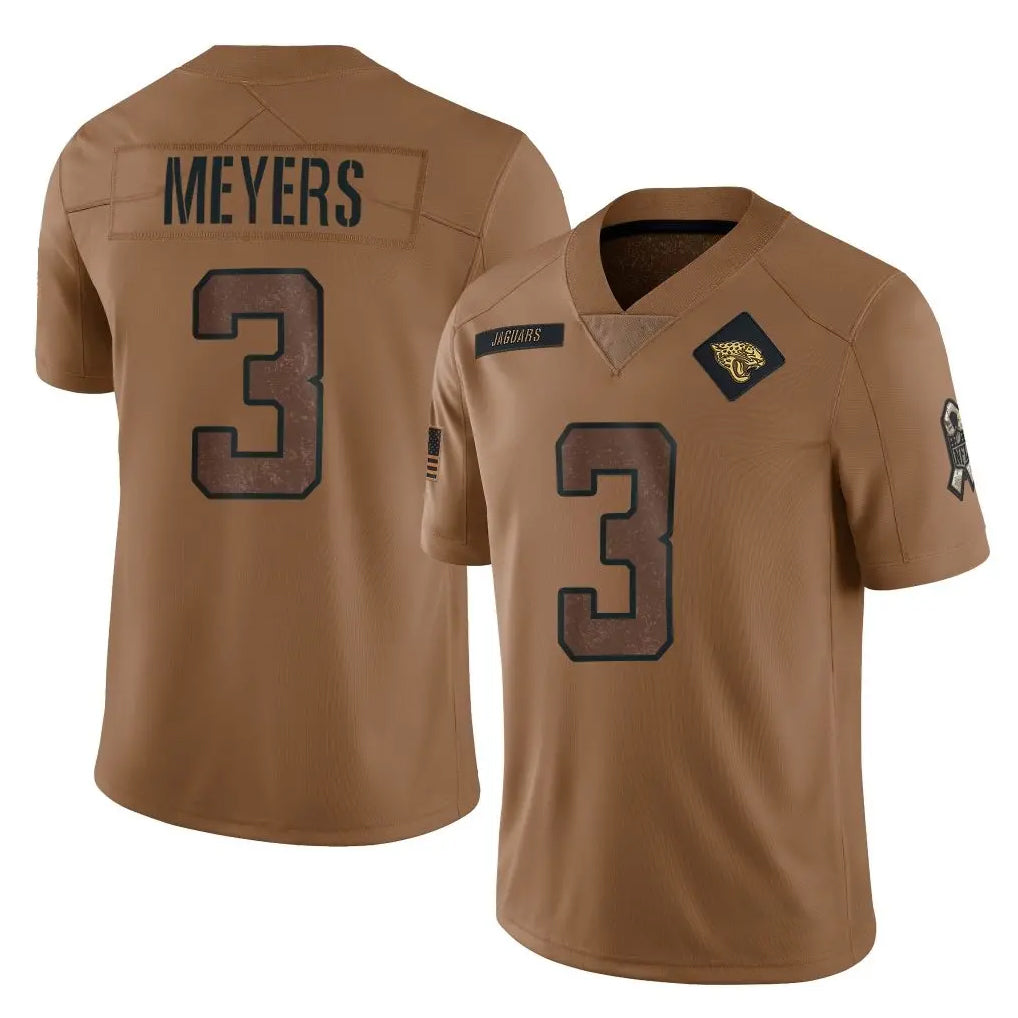 J.Jaguars #3 Jakobi Meyers Player Brown Salute To Service Limited Odoa Stitched Jerseys