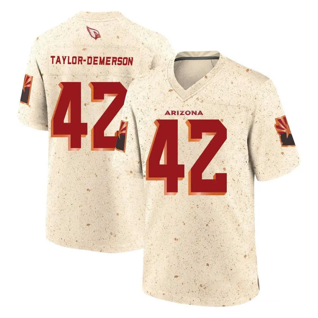 A.Cardinals #42 Dadrion Taylor-Demerson Player Cream Rivalries Collection Game Odoa Stitched Jerseys