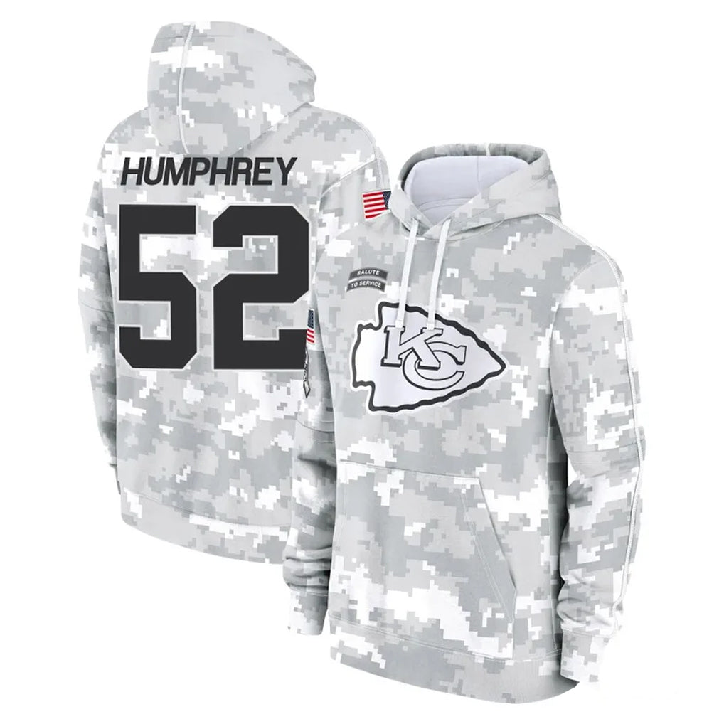 KC.Chiefs #52 Creed Humphrey Player Arctic Camo Salute to Service Hoodies Limited Game Odoa Stitched Jerseys