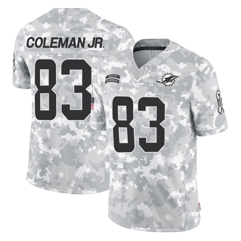 M.Dolphins #83 Kevin Coleman Jr. Player Arctic Camo Salute To Service Limited Game Odoa Stitched Jerseys