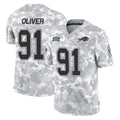 B.Bills #91 Ed Oliver Player Arctic Camo Salute to Service Limited Game Odoa Stitched Jerseys