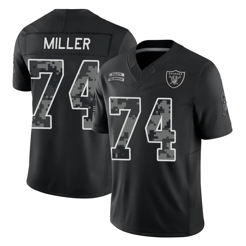 LV.Raiders #74 Kolton Miller Player Black Limited 2026 Salute to Service Home Game Stitched Jerseys