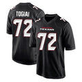 H.Texans #72 Tommy Togiai Player Carbon Black Fashion Home Game Odoa Stitched Jerseys