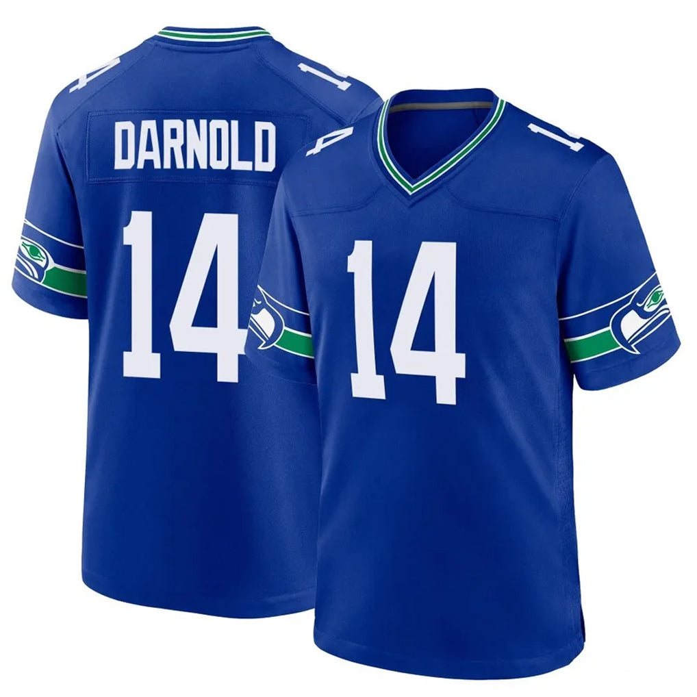 S.Seahawks #14 Sam Darnold Player Royal Throwback Home Game Odoa Stitched Jerseys