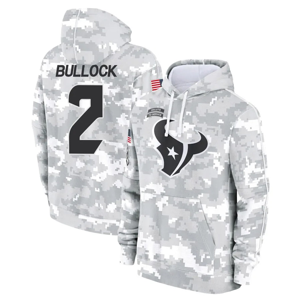 H.Texans #2 Calen Bullock Player Arctic Camo Salute to Service Hoodies Limited Game Odoa Stitched Jerseys