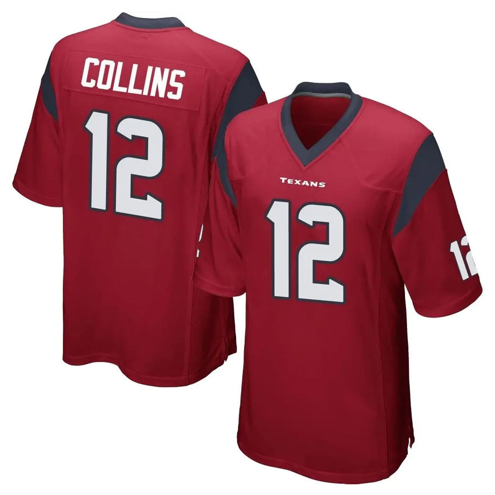 H.Texans #12 Nico Collins Player Red Home Game Odoa Stitched Jerseys