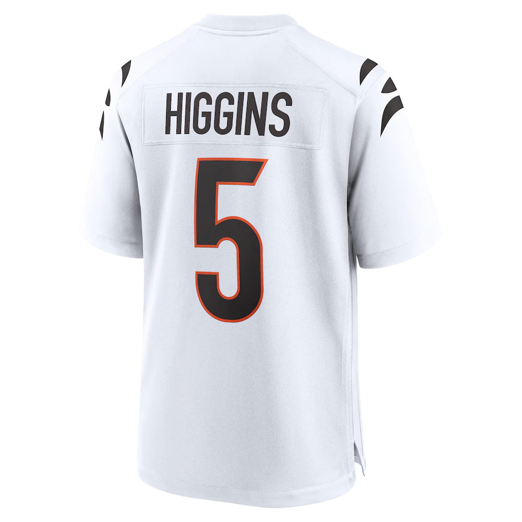 C.Bengals #5 Tee Higgins Player White Home Game Odoa Stitched Jerseys
