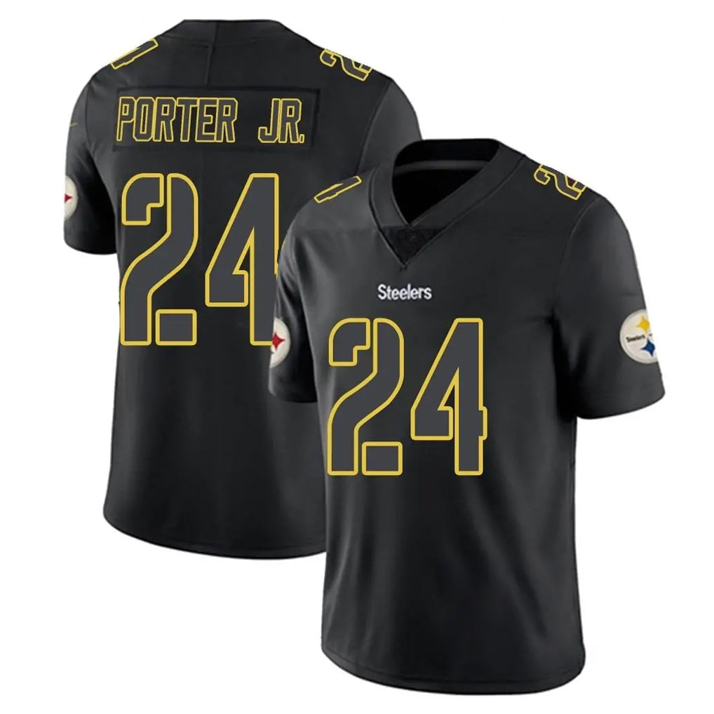 P.Steelers #24 Joey Porter Jr. Player Black Impact Limited Home Game Odoa Stitched Jerseys