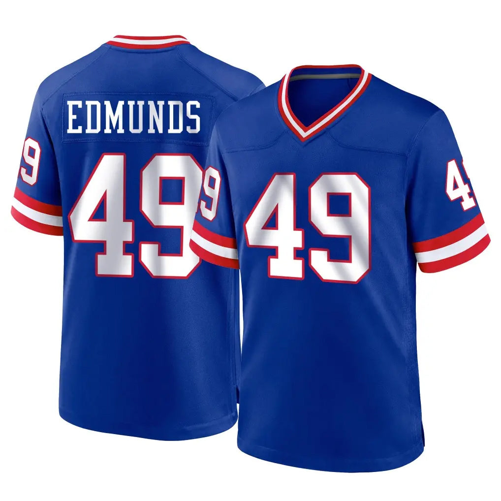 NY.Giants #49 Tremaine Edmunds Player Royal Classic Home Game Odoa Stitched Jerseys