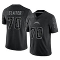LA.Chargers #70 Rashawn Slater Player Black Limited Reflective Home Game Odoa Stitched Jerseys