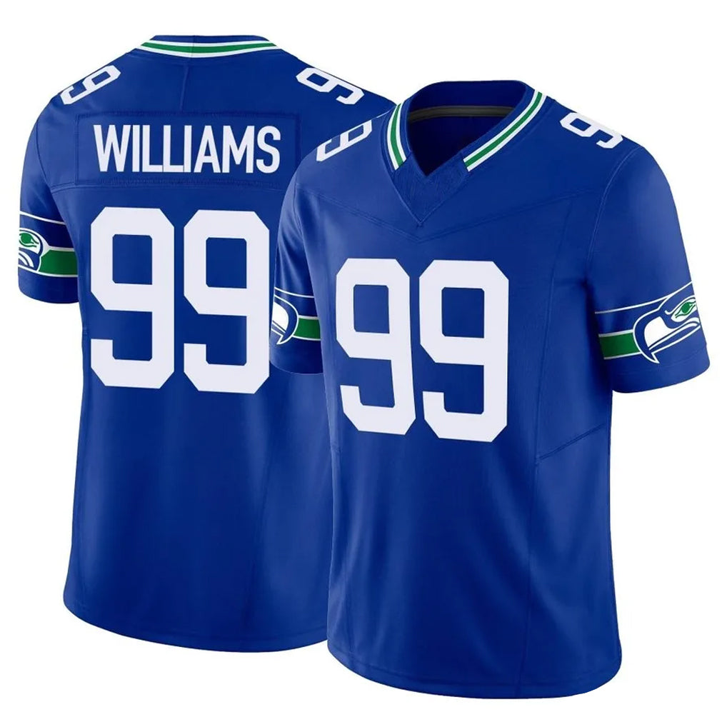 S.Seahawks #99 Leonard Williams Player Royal Limited Throwback Vapor F.U.S.E. Home Game Odoa Stitched Jerseys