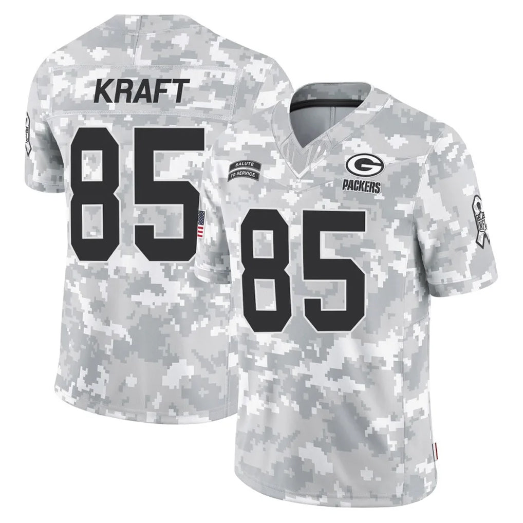 GB.Packers #85 Tucker Kraft Player Arctic Camo Salute To Service Limited Odoa Stitched Jerseys