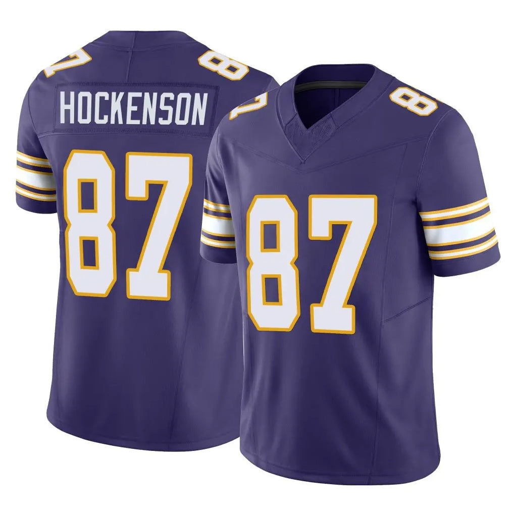 M.Vikings #87 T.J. Hockenson Player Purple Limited Classic Vapor F.U.S.E. Home Game Odoa Stitched Jerseys